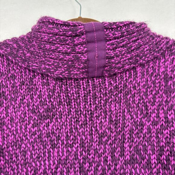 Lole Cardigan Sweater Womens Size M Purple Wool Blend Full Zip Fuzzy Knit - Picture 10 of 14